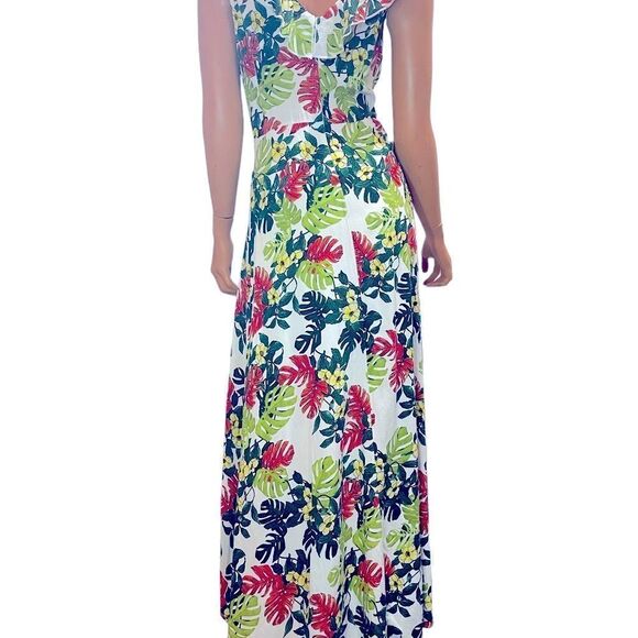 #14 NWOT IBISS Brand Tropical Splitlevel Dress Size Small - Picture 2 of 11